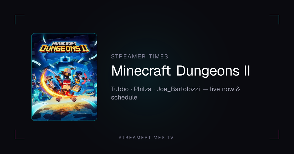 Minecraft Dungeons II Streamers — Live Now, Rankings & Schedule