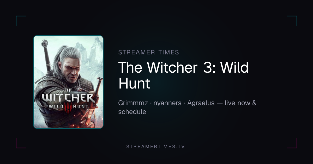 The Witcher 3: Wild Hunt Streamers — Live Now, Rankings & Schedule
