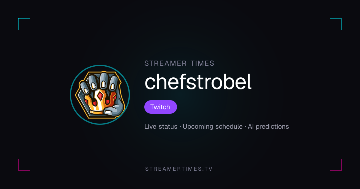 LIVE NOW: chefstrobel — Minecraft | Streamer Times