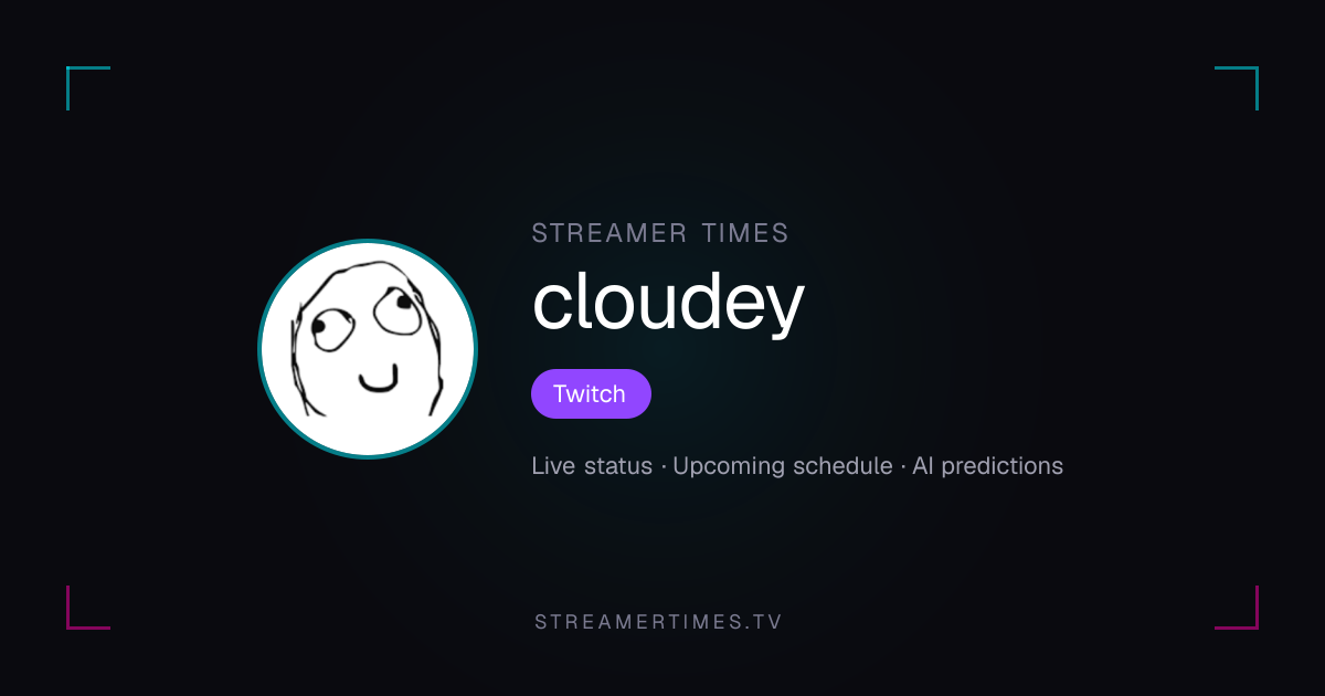 cloudey Stream Schedule — Next Stream & Live Status