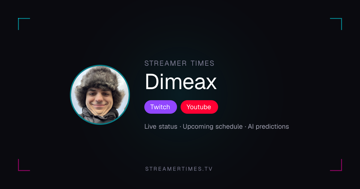 LIVE NOW: Dimeax — Minecraft | Streamer Times