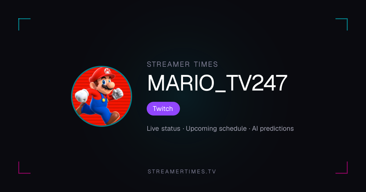LIVE NOW: MARIO_TV247 — Super Mario Kart | Streamer Times